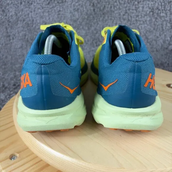 Hoka One One Zinal Running Shoes Mens Size 10 Yellow Blue Coral Trail Sneakers