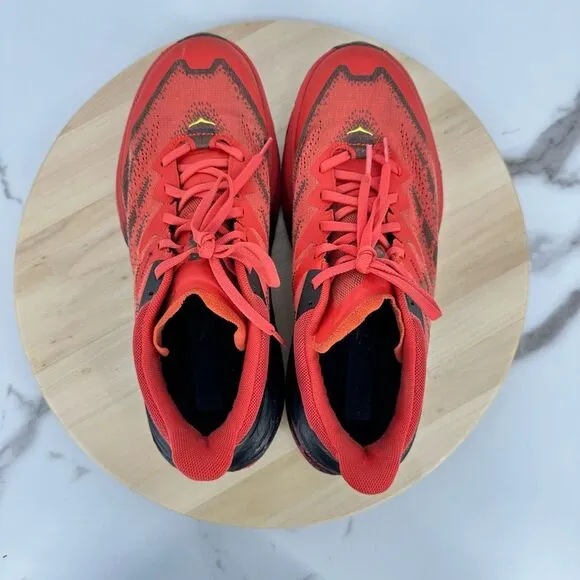 Hoka Speedgoat 5 GTX Gore-Tex Men Trail Running Shoes Red US 8.5D Wide Outdoor