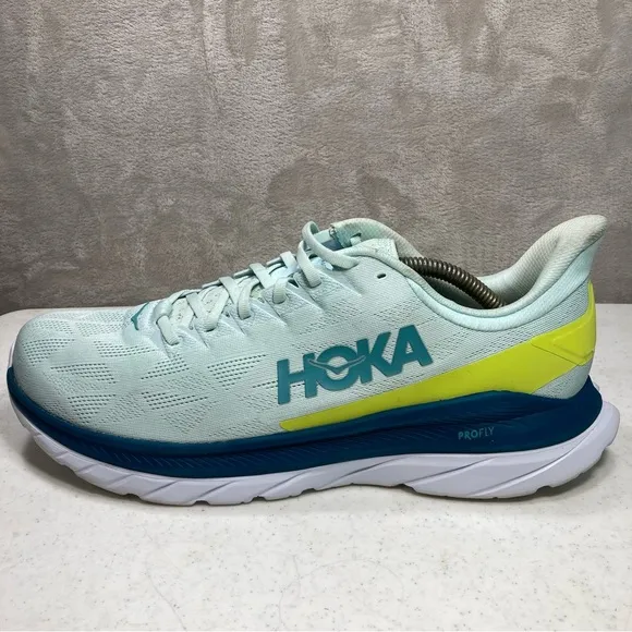 Hoke One One Mach 4 Ultra Marathon Cushioned Blue Glass Shoes 1113528 BGEPR