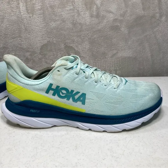 Hoke One One Mach 4 Ultra Marathon Cushioned Blue Glass Shoes 1113528 BGEPR