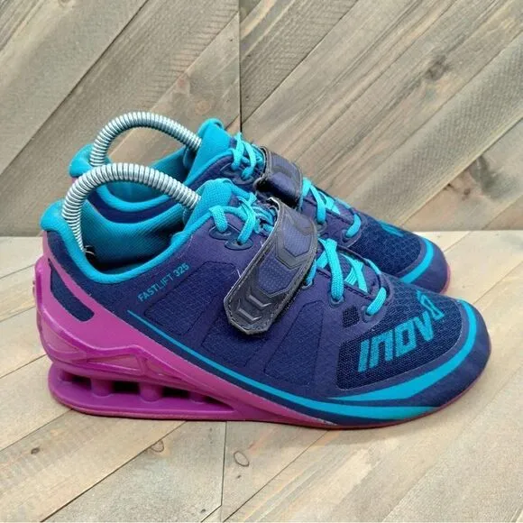 inov-8 Fastlift 325 Gym Weightlifting Shoes Womens Size 7.5 Blue Purple Sneakers