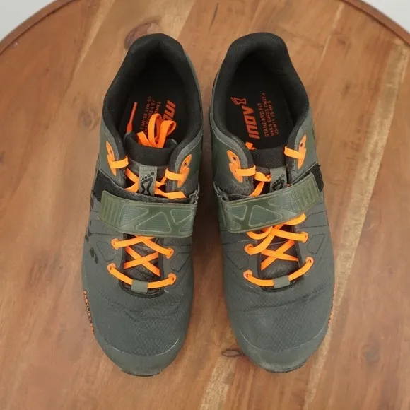 Inov8 Mens FastLift 335 Gym Shoes Weightlifting Lace Up Green Orange Size 9.5