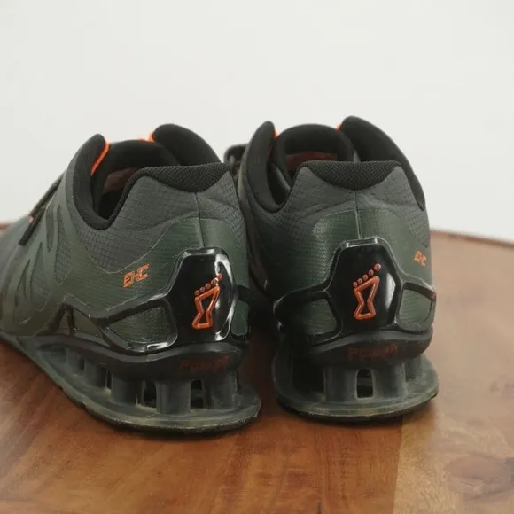 Inov8 Mens FastLift 335 Gym Shoes Weightlifting Lace Up Green Orange Size 9.5