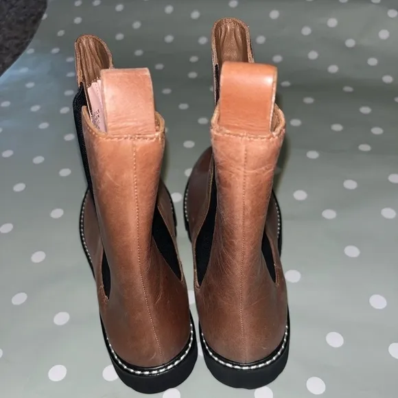 J. Crew Gwen lug sole high shaft Chelsea boots in leather BA187 Brown 8