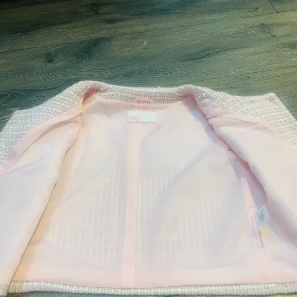 Janie and Jack pink boucle outfit