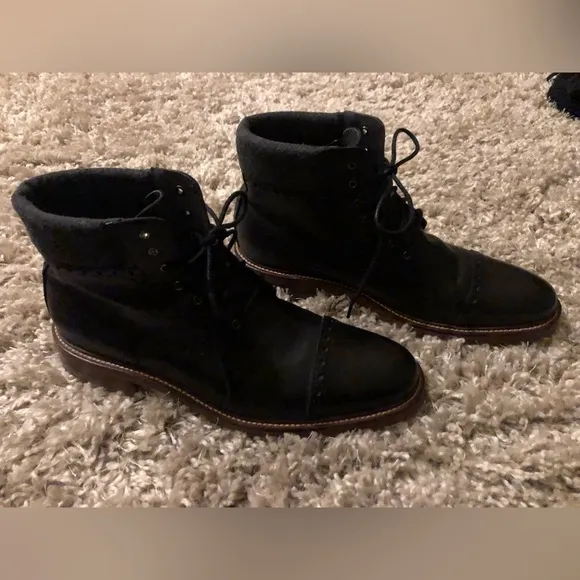 Johnston &amp; Murphy 1850s J&amp;M Karen’s Cap Black Boots In VGUC Size 10.5