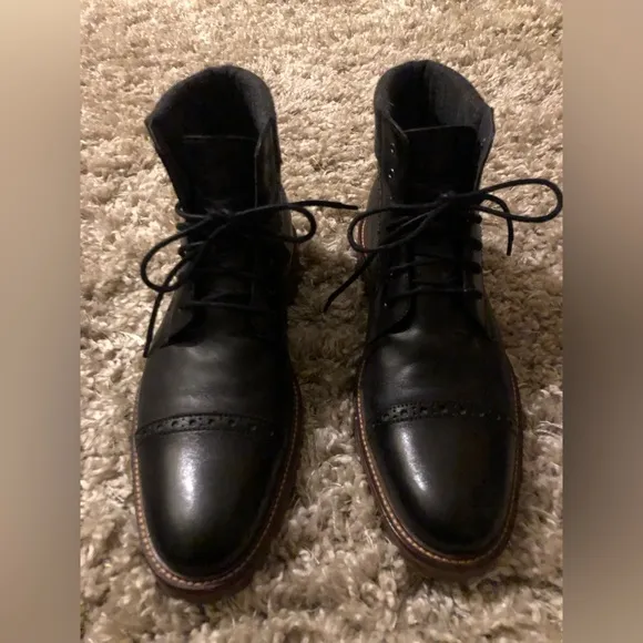 Johnston &amp; Murphy 1850s J&amp;M Karen’s Cap Black Boots In VGUC Size 10.5
