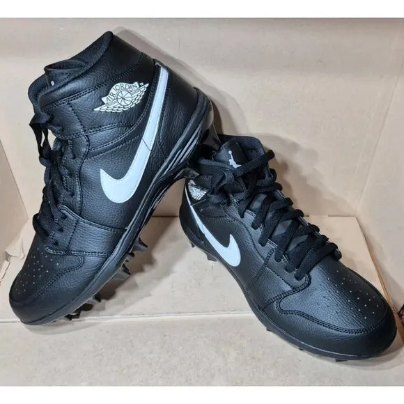 JORDAN 1 MID TD FOOTBALL MEN'S SIZE 10 BLACK NEW