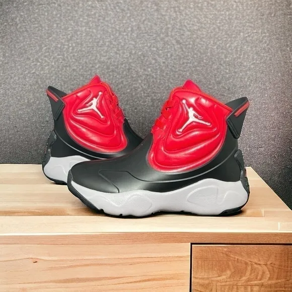Jordan Drip 23 Toddler Rain Boots (NEW, 2Y, Black/Gym Red/Cement Grey)