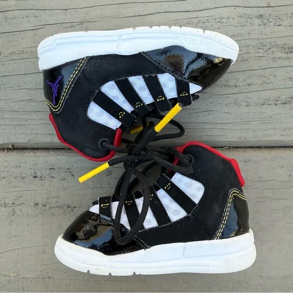 Jordan Max Aura TD Rivals in Black/Court Purple/White infant toddler shoes 4C