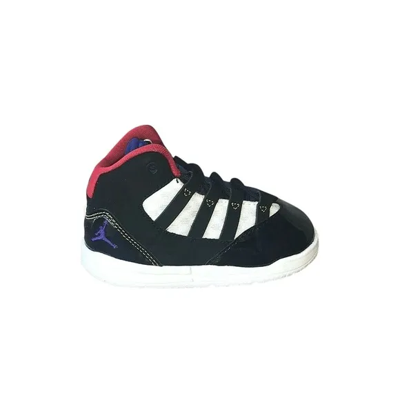 Jordan Max Aura TD Rivals in Black/Court Purple/White infant toddler shoes 4C