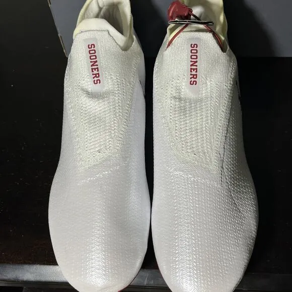 Jordan Oklahoma Sooners Football Cleats Mens 13 Vapor Edge Elite 360 White Rare