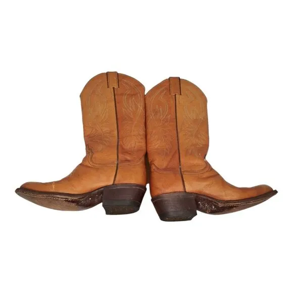 Justin Women's Shoes #L4126 Heeled Western Boots Size 6.5B Cognac Brown Cowgirl