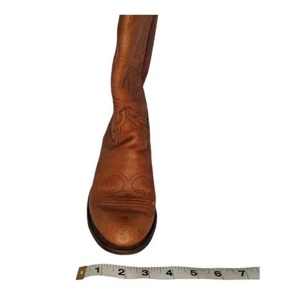 Justin Women's Shoes #L4126 Heeled Western Boots Size 6.5B Cognac Brown Cowgirl