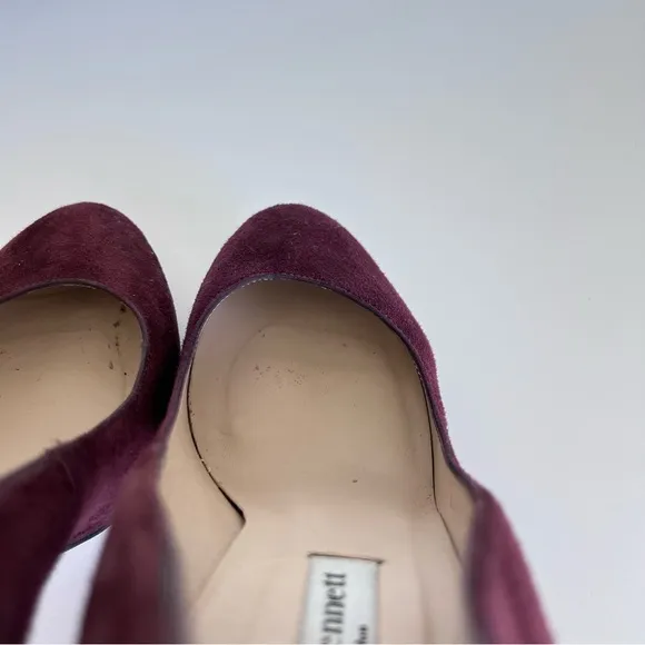 L.K. Bennett Sledge Oxblood Suede High Heeled Court Shoes