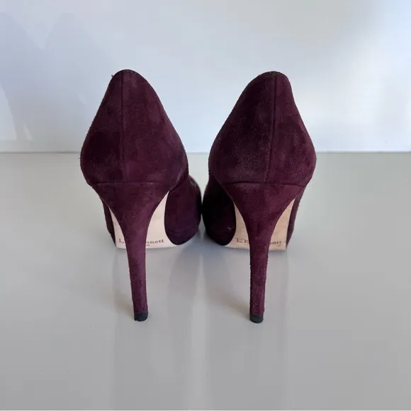 L.K. Bennett Sledge Oxblood Suede High Heeled Court Shoes