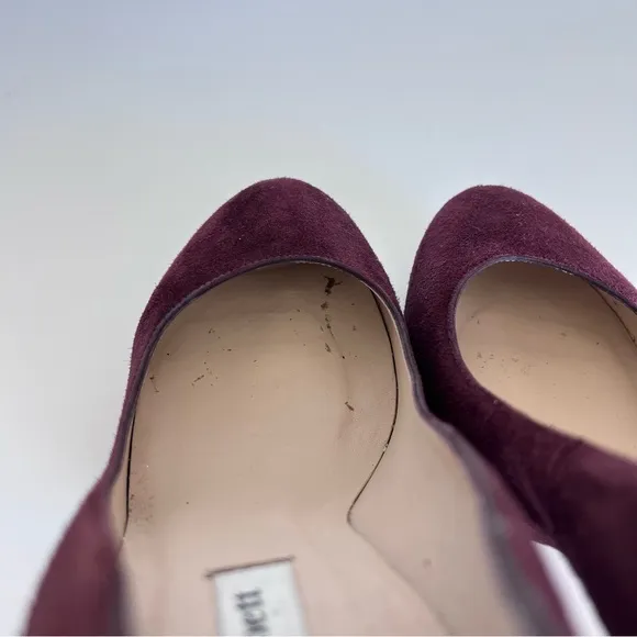 L.K. Bennett Sledge Oxblood Suede High Heeled Court Shoes