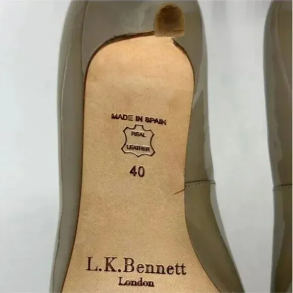 LK Bennett Women's Audrey Pointed-toe Patent Leather Court Shoes Size 40