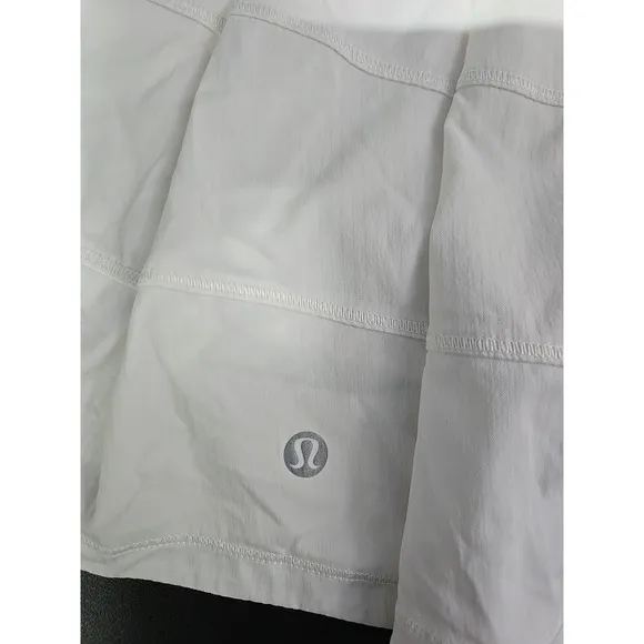 Lululemon White Pace Rival Skort Tennis Skirt Pleated Size 4 Gym Summer Fit