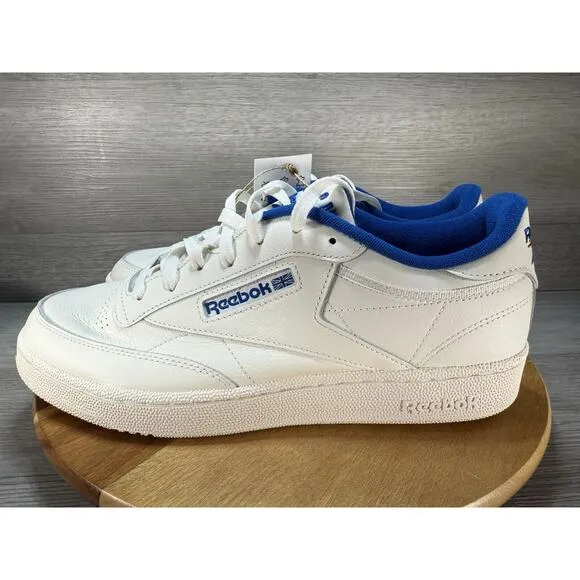 Men Reebok Club C 85 Tennis Shoes Sneakers Size 11 Chalk White Blue IE9388