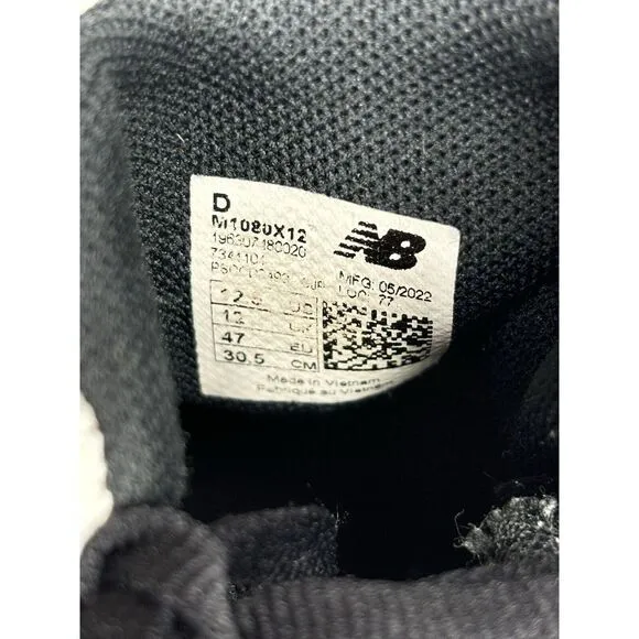 Mens 12.5 New‎ Balance FreshFoam X 1080 V13 White Black Running Shoes M1080X12