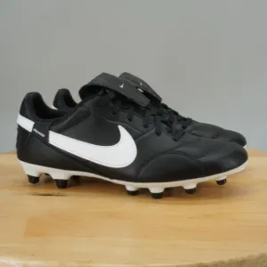 Mens 7 / Womens 8.5 - Nike Premier III 3 FG Leather Soccer Cleats Black White