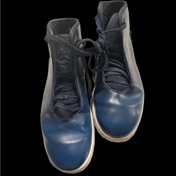 Mens 9 NIKE Jordan Instigator Navy Blue Leather Shoes 705076-401 2014 Basketball