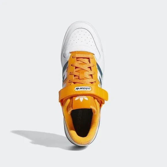 MEN'S Adidas Originals Forum Low Premium White Crew Orange Teal Shoes FY4970