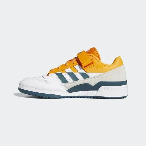 MEN'S Adidas Originals Forum Low Premium White Crew Orange Teal Shoes FY4970