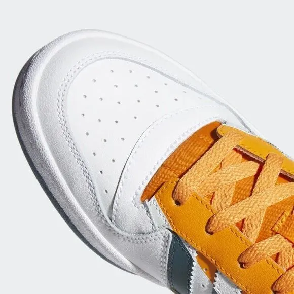MEN'S Adidas Originals Forum Low Premium White Crew Orange Teal Shoes FY4970