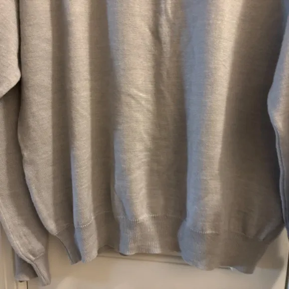 Men's Grey Saks Fifth Avenue Geometric Pattern L/S Sweater Size L