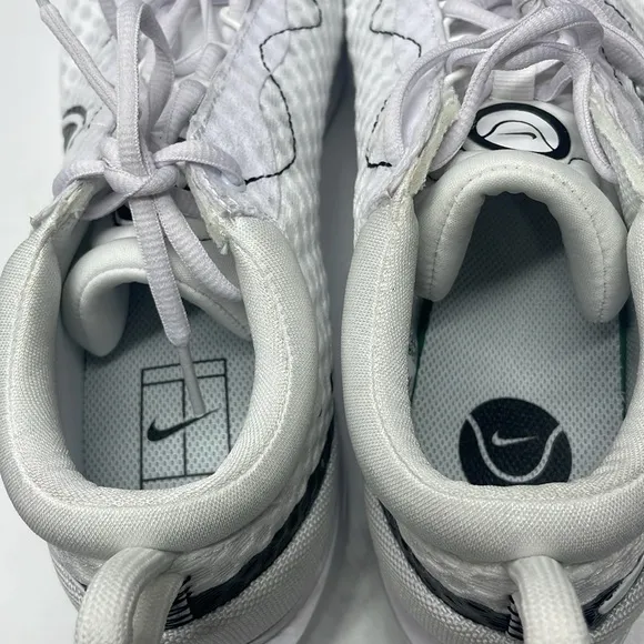 Mens Nike Court Zoom Pro White Black Tennis Shoes DH0618-100 USED Size 9.5