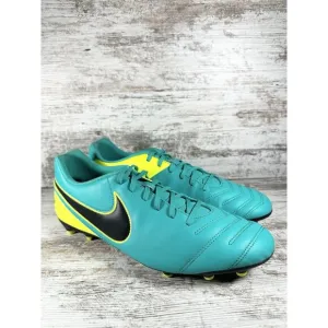 Men's Nike Tiempo Rio III FG Teal/Yellow Soccer Cleats Sz 12.5 Athletic
