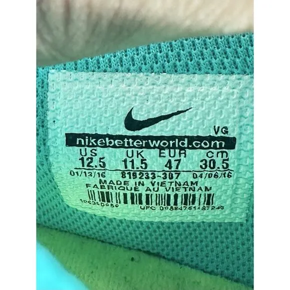 Men's Nike Tiempo Rio III FG Teal/Yellow Soccer Cleats Sz 12.5 Athletic