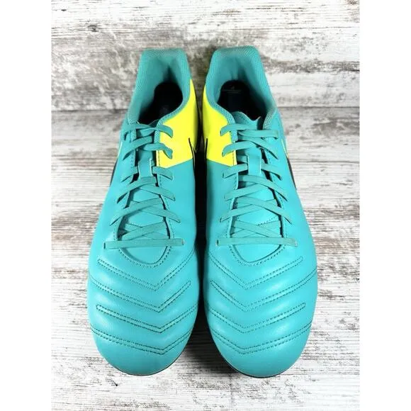 Men's Nike Tiempo Rio III FG Teal/Yellow Soccer Cleats Sz 12.5 Athletic