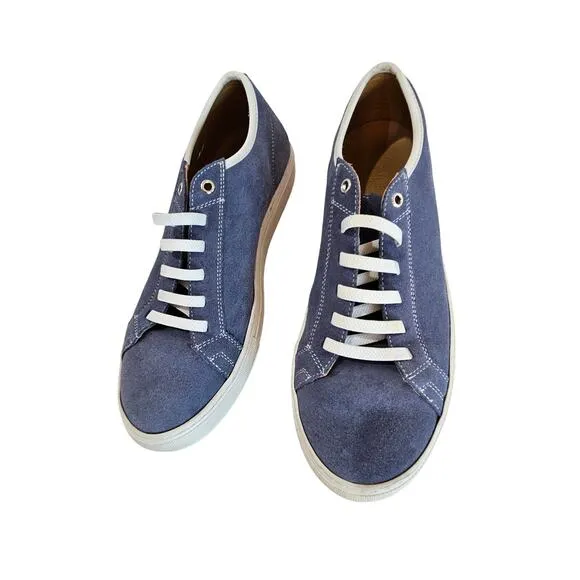 Men's Pastori Blue Suede Slip Ons, Size 8 1/2