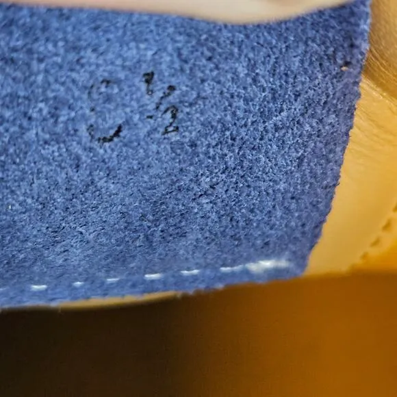 Men's Pastori Blue Suede Slip Ons, Size 8 1/2