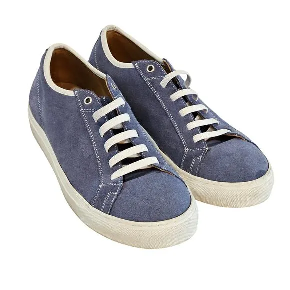Men's Pastori Blue Suede Slip Ons, Size 8 1/2
