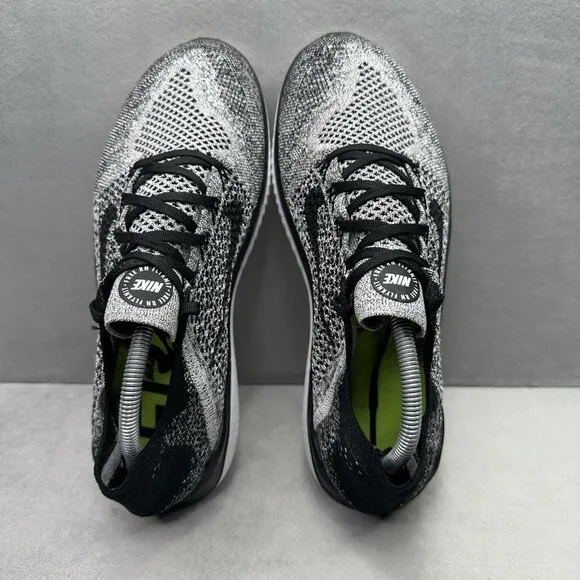 Mens Size 11 Nike Free RN Flyknit 2018 Shoes Black/White Road Running Sneakers