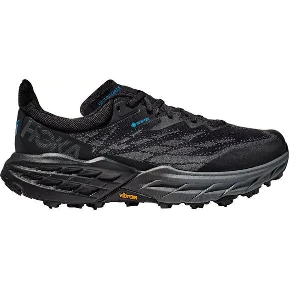 Mens Size 8.5 D Hoka One One Speedgoat 5 GTX Spike Shoes Black Winterized Trail