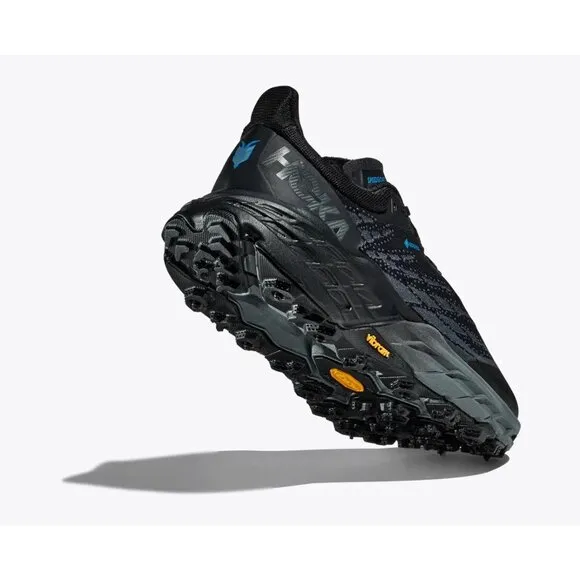 Mens Size 8.5 D Hoka One One Speedgoat 5 GTX Spike Shoes Black Winterized Trail