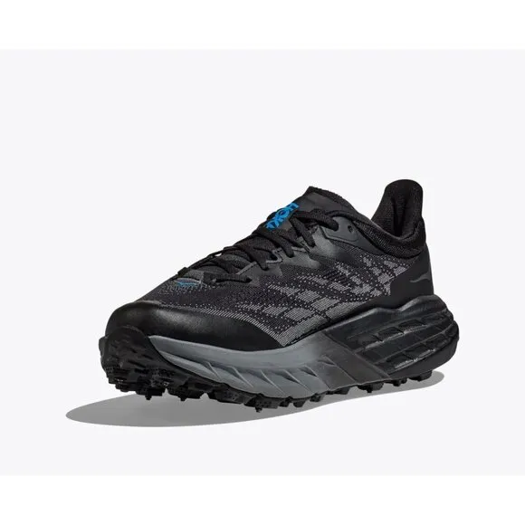 Mens Size 8.5 D Hoka One One Speedgoat 5 GTX Spike Shoes Black Winterized Trail
