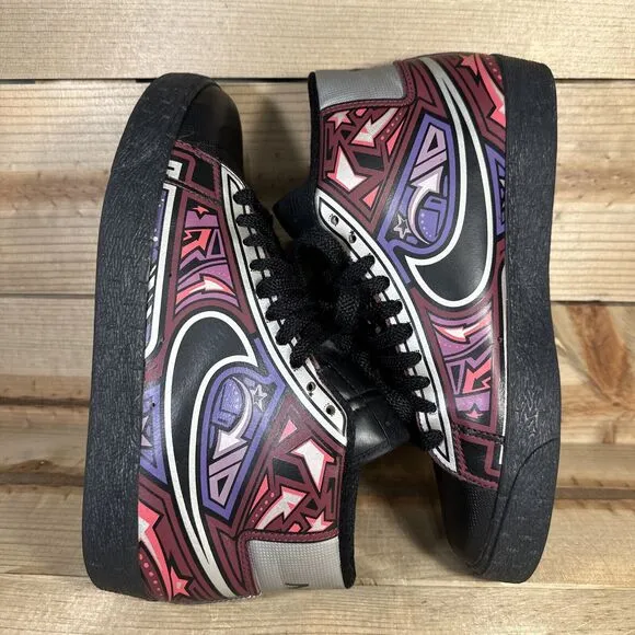 Mens Size 9 Nike Blazer High Cherrywood Illustrated Multi-Color Shoes 315877-003