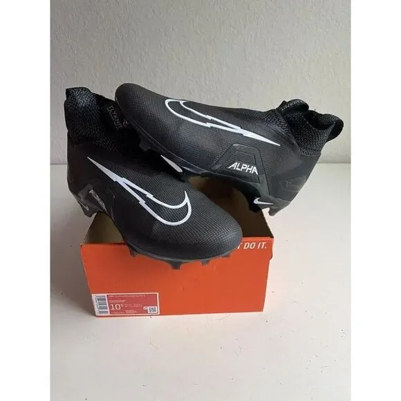 Men's  Sz 10.5 Nike Alpha Menace Elite 3 Black Football Cleats CT6648-010 NEW
