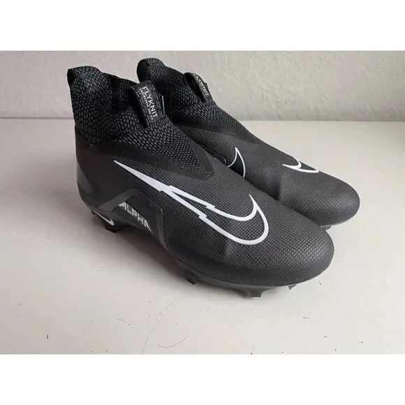 Men's  Sz 10.5 Nike Alpha Menace Elite 3 Black Football Cleats CT6648-010 NEW