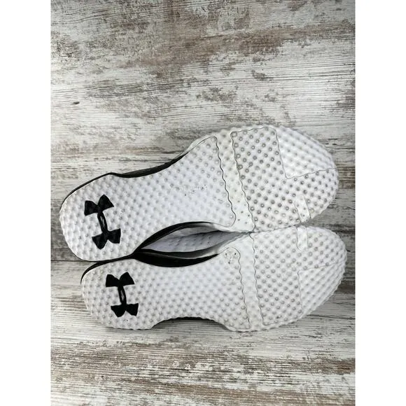 Men's Under Armour Project Rock 1 White/Black Sneakers Sz 13 Athletic Gym EUC!