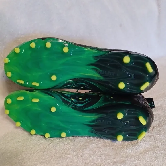 MensGreen and Black Under Armour VA Spotlight Lux Mc LE Slime Green Football