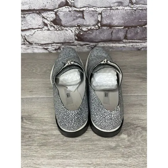 Miista London Black White Leather Cracked Print Center Zip Shoes Women 39EU/8.5M
