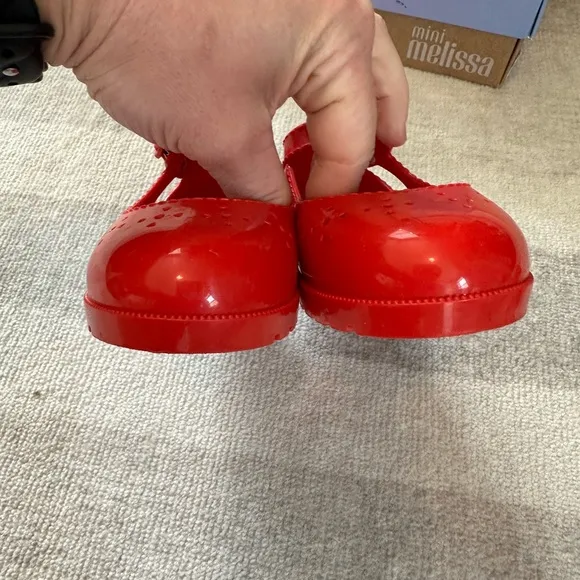 Mini Melissa Com Pochette Red Shoes and Bag Red (Size 9)