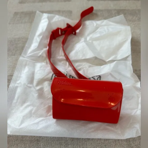 Mini Melissa Com Pochette Red Shoes and Bag Red (Size 9)